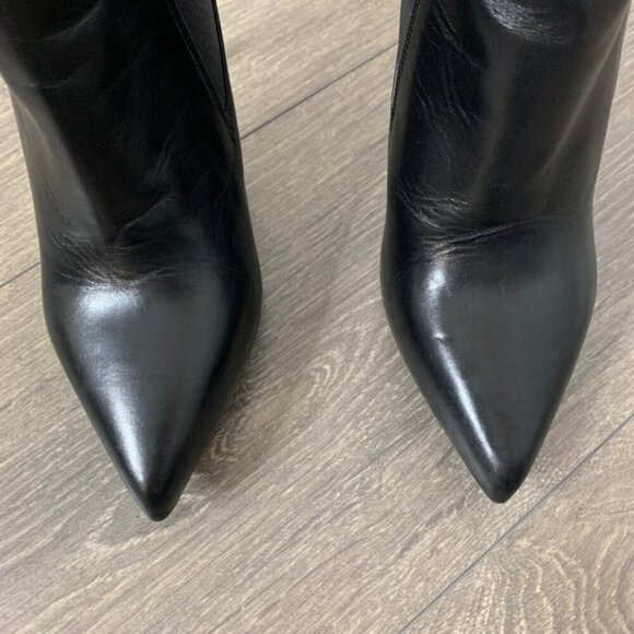 Saint Laurent YSL Classic Paris Ela 110 Ankle Boots Heels Stiletto Leather Black - Picture 9 of 15